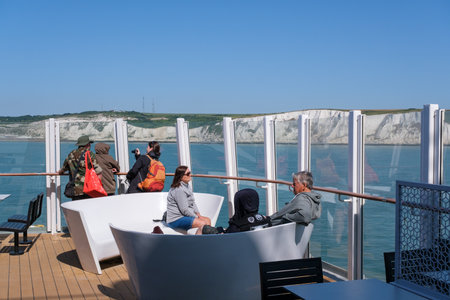 Dover, UK - 9 July 2023: Passengers traveling on P&O ferryのeditorial素材