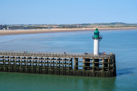 Calais, France - 9 July 2023: West Jetty from ferry boatのeditorial素材