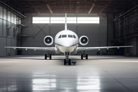 Airplane parked at the airport - Generative AIの素材