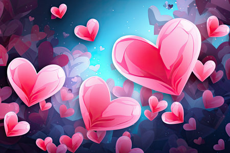 Valentine's Day background with hearts. Vector Illustration.の素材