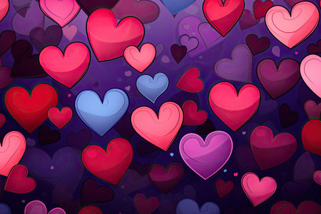 Valentine's Day background with hearts.の素材