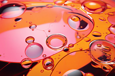 Abstract background, oil drops on water surface - Generative AIの素材