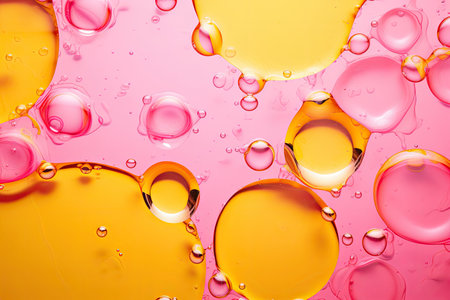 Abstract background, oil drops on water surface - Generative AIの素材