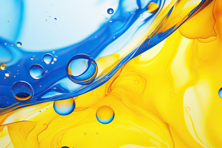 Abstract background, oil drops on water surface - Generative AIの素材