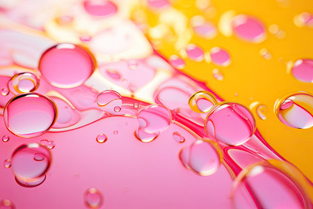 Abstract background, oil drops on water surface - Generative AIの素材