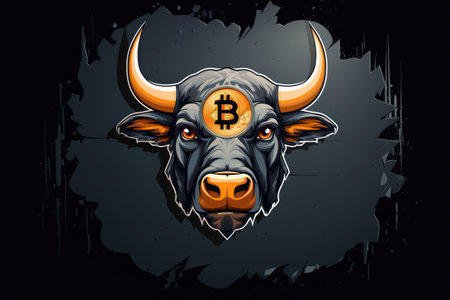 Illustration of a Bitcoin bull run - Generative AIの素材