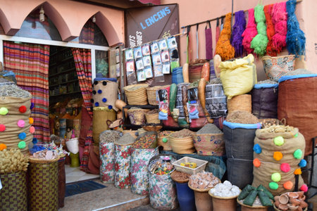 Souvenirs and souvenirs in Moroccoの写真素材