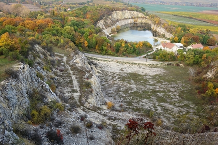 Beautiful view of autumn quarryの写真素材