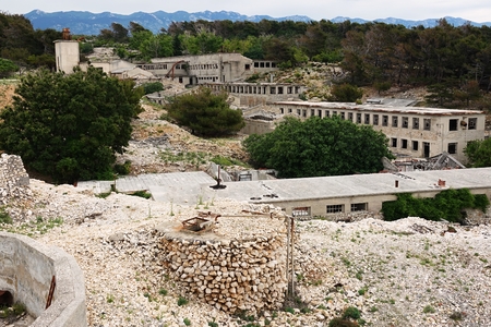 Buildings on the island of Goli otok,Croatia,Europeの写真素材