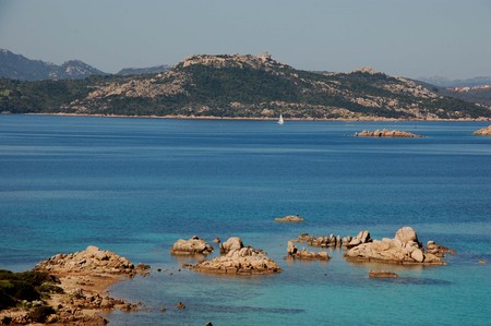 panorama of Sardinian seaの写真素材