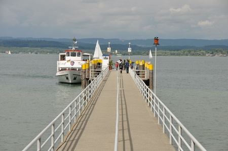Ferry at Lake Constance waiting for passengersのeditorial素材