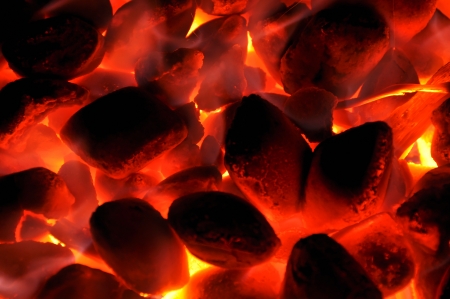Glowing barbecue coalの写真素材