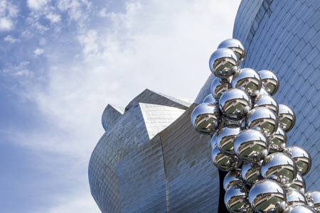 Part of the Guggenheim museum, Bilbao, Spainのeditorial素材