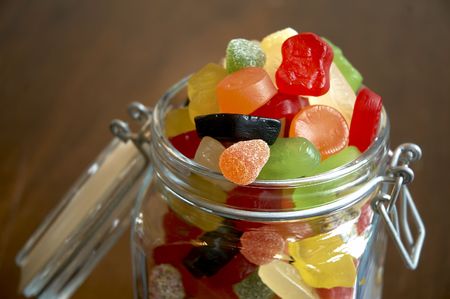 a pot too much filled with candy.