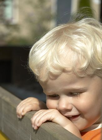one happy, dreamy little boy!の写真素材