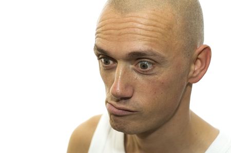 This man is strangled in his thoughts, he doesn't understand a thing.
