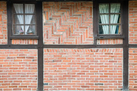Closeup of the wall of an old cottageの写真素材