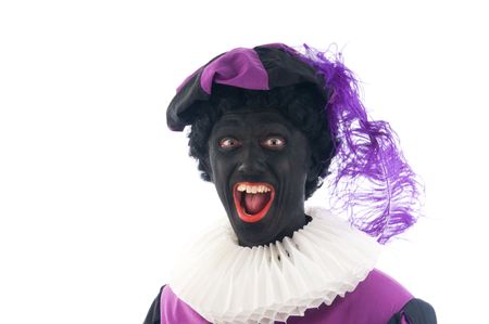 Zwarte Piet is a Dutch tradition during "Sinterklaas", which is celebrated in December the fifth.の写真素材