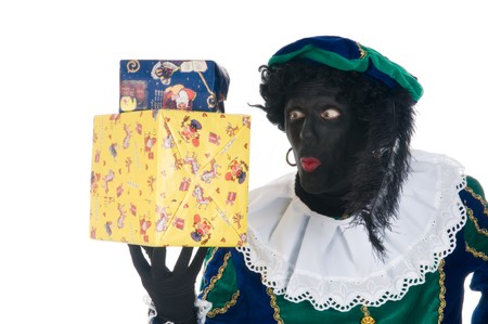 Zwarte Piet wants to know what's in the boxes... の写真素材