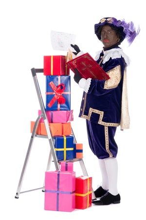 Zwarte Piet is a character, part of a  Dutch tradition called  Sinterklaas , which is celebrated at December the fifth の写真素材