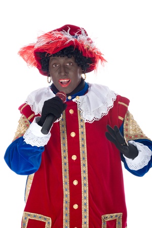 Zwarte Piet is a character, part of a  Dutch tradition called  Sinterklaas , which is celebrated at December the fifth の写真素材
