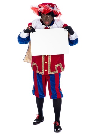 Zwarte Piet is a character, part of a  Dutch tradition called  Sinterklaas , which is celebrated at December the fifth の写真素材