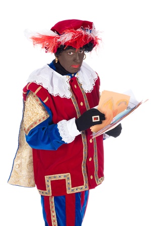 Zwarte Piet is a character, part of a  Dutch tradition called  Sinterklaas , which is celebrated at December the fifth の写真素材