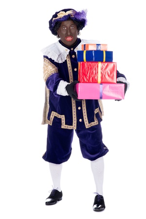 Zwarte Piet is a character, part of a  Dutch tradition called  Sinterklaas , which is celebrated at December the fifth の写真素材