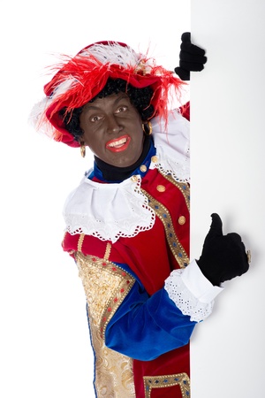 Zwarte Piet is a character, part of a  Dutch tradition called  Sinterklaas , which is celebrated at December the fifth の写真素材