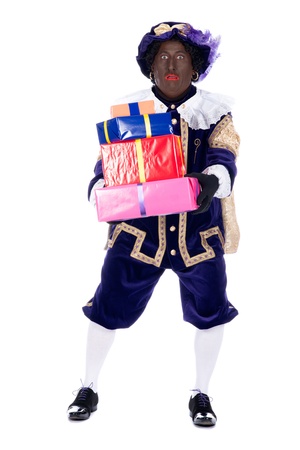 Zwarte Piet is a character, part of a  Dutch tradition called  Sinterklaas , which is celebrated at December the fifth の写真素材