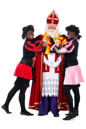 Zwarte Piet (Black Pete) is a character, part of a  Dutch tradition called "Sinterklaas", which is celebrated at December the fifth.の写真素材