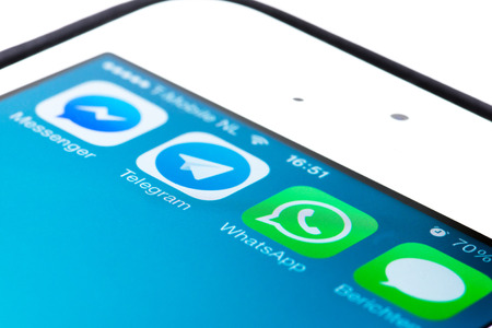 Telegram app grows fast after Whatsapp been bought by Facebookのeditorial素材