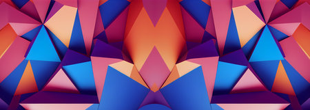 Abstract wallpaper multicolored background. Symmetrical. Vivid colors. 3d render.