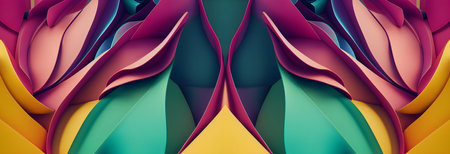 Abstract wallpaper multicolored background. Symmetrical. Vivid colors. 3d render.