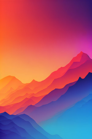 Gradient wallpaper for cell phone screens. Multicolored. Generative AI.の写真素材