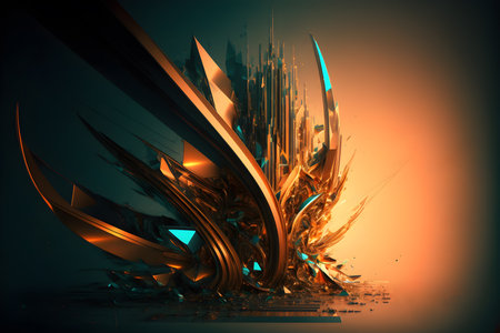 Abstract futuristic background composition. Cinematic light. Generative AI.の素材