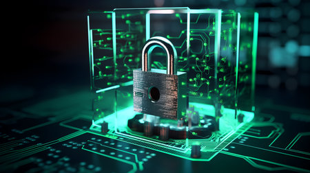 Data security control. Protection and integrity of information and systems. Generative AI.の素材