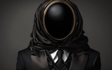 Man in a black suit with a helmet on his head. 3d renderingの素材