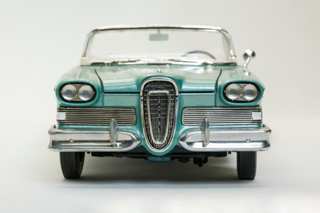 Model of an old convertible car originally manufactured in the year 1958.