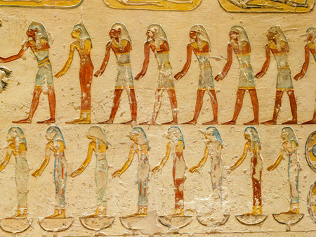 Hieroglyphics at Valley of the kings, Luxor Egypt