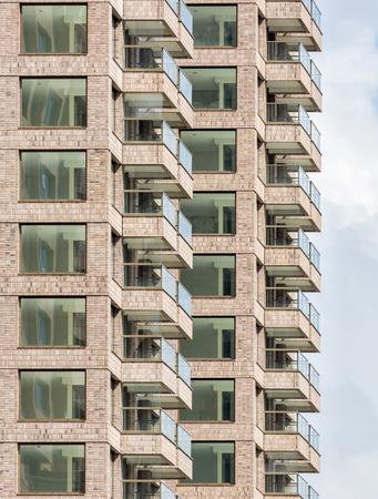 empty apartment building with balconiesの写真素材
