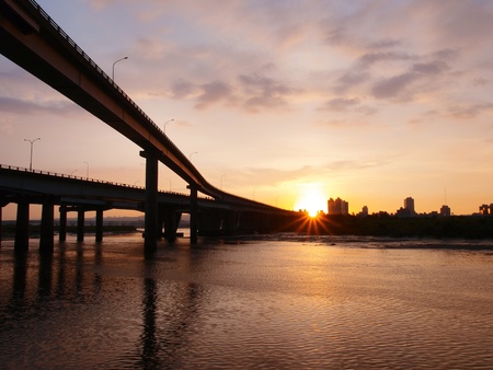 Sunset in riversideの写真素材