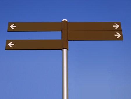 Blank direction signpost