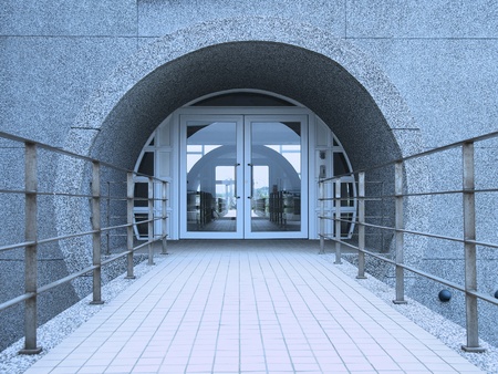 Entrance of modern buildingの写真素材