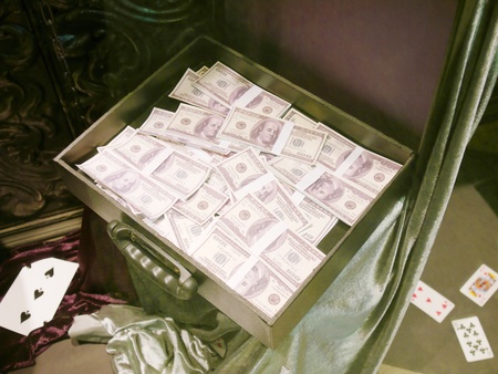 Money in suitcaseの写真素材