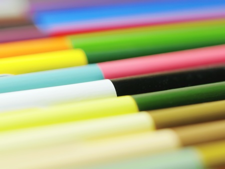Color pencil focus on black and white の写真素材