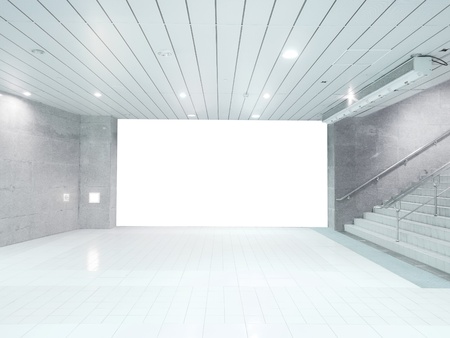 Blank wall and staircaseの写真素材