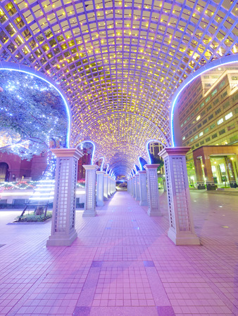 Decoration on street at nightの写真素材