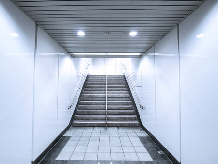 Staircase in underground passageの写真素材
