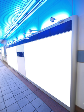 Light wall in underground passageの写真素材